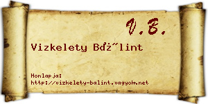 Vizkelety Bálint névjegykártya